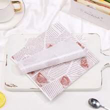 100pcs Lunch Box Paper, Cake Baking Paper, Grid Mat Paper, Fruit & Strawberry Picnic Paper, Sandwich Wrapping Paper Wedding Party Gift Bags - Green - View 8