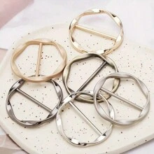 5pcs Silk Scarf Ring Set With Metal Clip For Women - Stylish Metal Scarf Rings Safely Fasten Scarves And Wraps - Multicolor - View 6