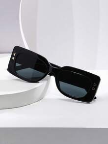 Gafas de sol cuadradas de moda para mujer, gafas falsas a juego con todo, gafas de sol de marco pequeño y retro - Negro - Ver 8