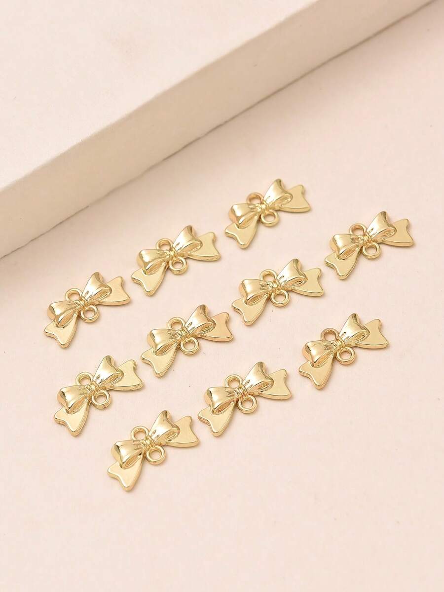 10/20pcs Alloy Bowknot Double Loop Earrings Or Tassel Pendant - Multicolor - View 1