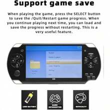 Handheld Game Console With 1200 Games Built-In 4.3-Inch HD Screen Retro Game System Support TV Output Portable Rechargeable Game Console With Dual Joysticks Best Gift For Kids And Adults (Blue) - Royal Blue - View 6