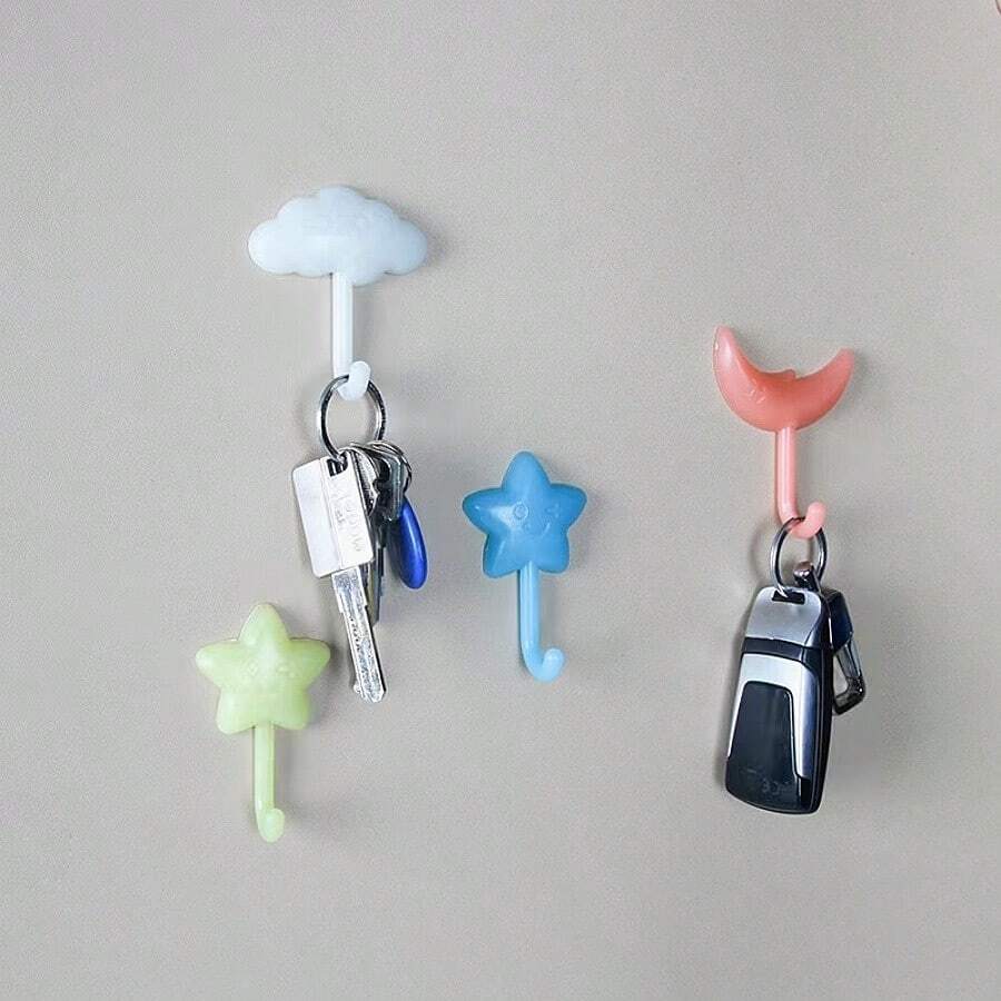 壁掛掛鉤，門後掛鉤，無痕強力掛鉤，浴室廚房壁掛鉤 - 彩色 - 查看 1