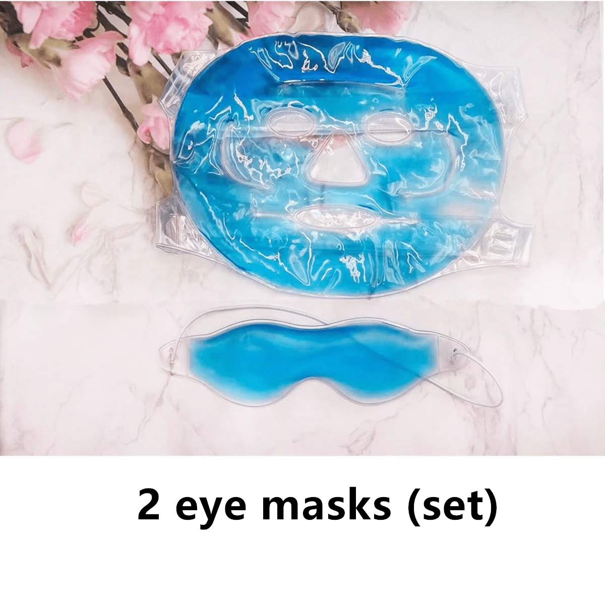 2 件清凉冰眼罩（1 小号和 1 大号），冰晶眼罩，适合睡眠和遮光，清凉热/冷凝胶眼罩，缓解眼部疲劳，多功能冰眼罩，适合午睡、旅行等，适合夏季和户外、运动、旅行、厨房、卧室、学校、办公室，也适合女性、男性、儿童、成人夏季清凉、海滩、旅行