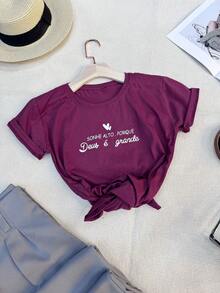 Women T-Shirts - 中紫紅色 - 查看 2