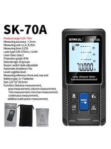 1 Set Snakol Medidor de distancia láser 40m 50m 70m 100m 120m Telémetro digital Rango Finder Trena Roulette Regla Cinta métrica de medición de distancia - Negro - Ver 8
