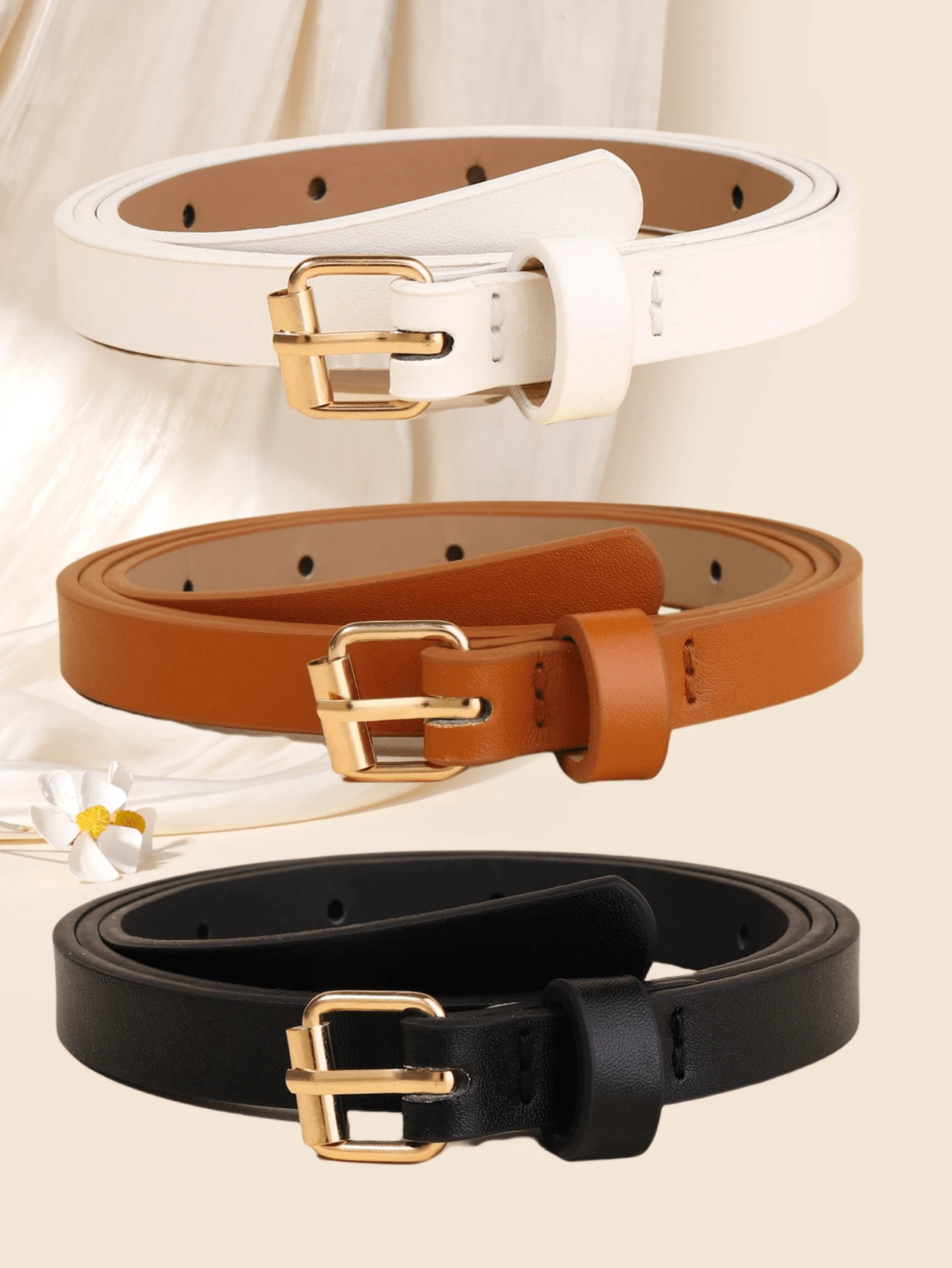 3件套方扣皮带，西部风格，适合夏季、秋季、万圣节等场合。