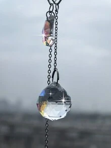 1 pieza Colgante de cristal para espejo retrovisor con forma de luna, Decoración interior de automóviles - Unitalla - Ver 3