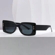 Gafas de sol cuadradas de moda para mujer, gafas falsas a juego con todo, gafas de sol de marco pequeño y retro - Negro - Ver 11