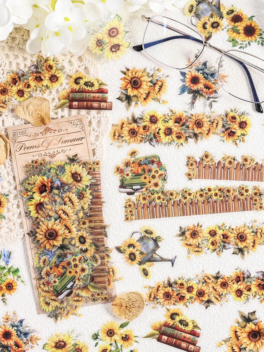 30 CÁI Chủ Đề Vườn Lãng Mạn Trang Viên Hoa Và Cây Thiết Kế DIY Handmade Nhật Ký Nhãn Dán Trang Trí Hoa Dream Series Nhãn Dán Chống Thấm Nước PET Thích Hợp Cho Sổ Lưu Niệm Làm Thiệp Nhật Ký Học Sinh Giáo Viên Cắt Dán Đồ Dùng Nghệ Thuật - Nhiều màu - Xem 1