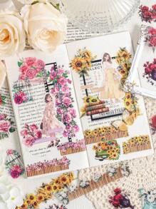 30 CÁI Chủ Đề Vườn Lãng Mạn Trang Viên Hoa Và Cây Thiết Kế DIY Handmade Nhật Ký Nhãn Dán Trang Trí Hoa Dream Series Nhãn Dán Chống Thấm Nước PET Thích Hợp Cho Sổ Lưu Niệm Làm Thiệp Nhật Ký Học Sinh Giáo Viên Cắt Dán Đồ Dùng Nghệ Thuật - Nhiều màu - Xem 11