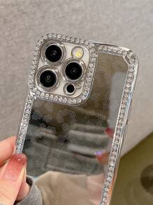 1入金色鑽石鏡面電鍍雷射雕刻圖案手機殼，適用於iPhone 7/8/SE2/iPhone7p/8p/iPhone X/XS/XR/iPhoneXS Max/iPhone11/iPhone11 Pro/iPhone11 Pro Max/iPhone 12/Phone 12 Pro/iPhone11 Pro Max/iPhone 12/iPhone 12 Pro/iPhone 12 Pro Max/iPhone 13/iPhone 13 Pro/iPhone13 Pro Max/iPhone 14/iPhone 14 Pro/iPhone14 Plus/iPhone14 Pro Max/iPhone 15/iPhone 15 Pro/iPhone 15 Plus/iPhone15 Pro Max - 金色 - 查看 3