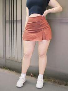 Short falda cafe integral