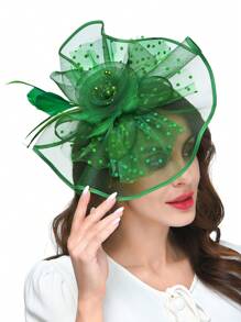 1 buc pălării Fascinators pentru femei anii '50 accesoriu de cap cu voal flori cocktail nuntă petrecere ceai biserică Derby pălărie