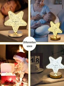 DeTODO Lampara Recargable Portátil Con Diseño De Cristal Estrella - Estrella - Ver 8