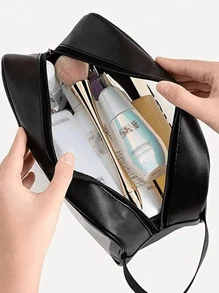 46件套专业化妆工具套装，适合初学者，包含25支化妆刷（散粉刷、腮红刷、高光刷、眼影刷、睫毛膏刷、眼线刷、修容刷、细节刷），3个用于液体化妆品和混合的化妆海绵，3个用于定妆的三角海绵，6个用于遮瑕膏和粉底的指套粉扑，6个用于精准上妆的迷你化妆海绵，1个化妆刷清洁刷，1个防水化妆包，以及1个睫毛夹。 - 黑色 - 查看 2