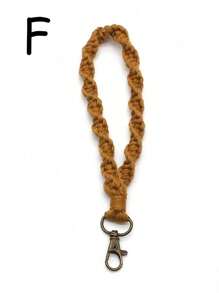 1pc Minimalist Woven Keychain For back to school - Khaki - View 20