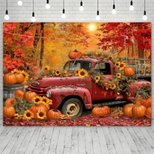 1 件，秋季森林卡车摄影背景，秋收南瓜枫叶派对照片背景背景派对装饰背景，派对照片背景桌横幅超大墙壁装饰道具派对用品，圣诞节 - 彩色 - 查看 4