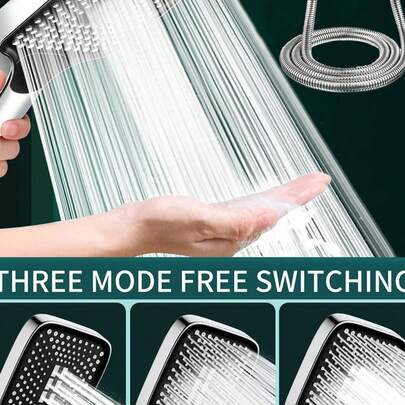 Tatukiko 1pc Square Pressurized Shower Head, Coarse Water Outlet, Large Flow, Single Handheld Showerhead For Home Bathroom Home Bathroom Decor Fall Decor Bathroom Accessories