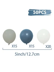 107pcs Retro Sea Blue Matte Gray Balloon Garland Arch+2pcs Glue Chain, Wedding Birthday Party Decorations Balloon Glue Chain, Christmas