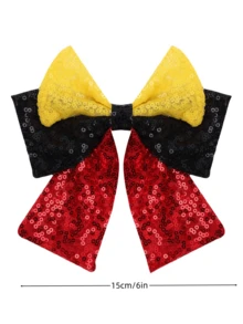 1pc Large Shiny Colorful Sequin Bow Hair Clip, Cute Princess Sweet Hair Accessory For Kids, Suitable For Party Wear - 彩色 - 查看 2