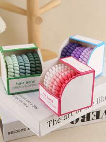 6/1pc Women Multi-Color Simple & Durable Matte Spiral Hair Scrunchies High Elasticity Ponytail Holders Hair Accessories Hair Ties Hair Rope