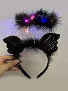 1 件/4 件 LED 发光天使发箍仙女照片闪光头带灯，适合在黑暗中发光霓虹狂欢派对狂欢节女性成人生日圣诞礼物派对用品，圣诞节 - 彩色 - 查看 8