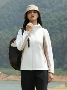 TECTOP Women Waterproof Jacket Hooded With Fleece Warm Coat Mountain Raincoat Windbreaker