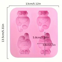 Cinnamon Dog,   Licensed 4-Cavity Silicone Baking Mold For Cakes, Chocolates, And Decorations - Food Contact Safe, Flexible DIY Bakeware For Commercial And Home Use - Multicolor - View 5