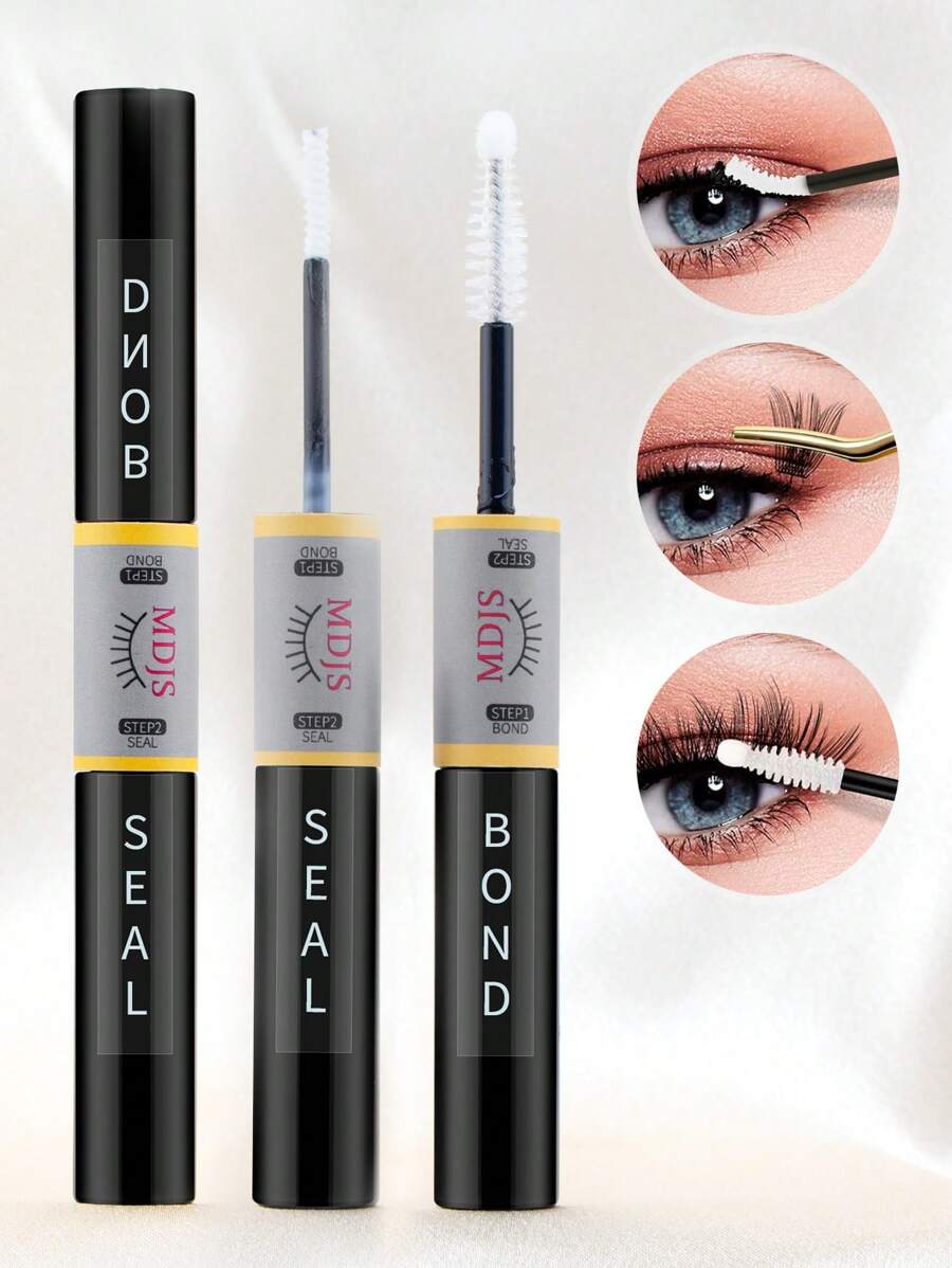 1 件睫毛胶水和密封 6ml，单支假睫毛胶水和密封超级造型 DIY 睫毛延长套件可保持 48-72 小时防水睫毛胶水延长套件，防水，无刺激性，非乳胶，适用于敏感睫毛胶水（干燥后白色变透明）睫毛胶水，睫毛胶水