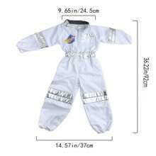 Disfraz de astronauta para niños de 3 años en adelante, accesorios realistas de disfraz de astronauta, disfraz de Halloween para niños - Blanco - Ver 2