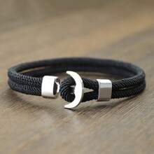New Unique Men Bracelet Rope Double Layer Milan Thread Navigation Anchor Bracelet  ﻿ ﻿