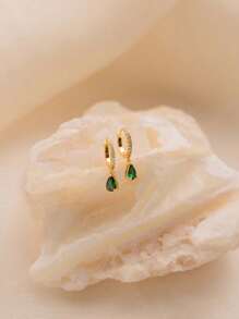 ESBERRY 1Pair Water Droplet Birthstone Drop Earrings For Women S925/925 Sterling Silver 12 Month Personalized Earrings Fine Jewelry Birthday Gift - Birthstones - View 6