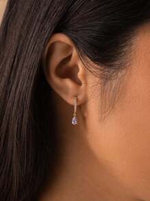 ESBERRY 1Pair Water Droplet Birthstone Drop Earrings For Women S925/925 Sterling Silver 12 Month Personalized Earrings Fine Jewelry Birthday Gift - Birthstones - View 5