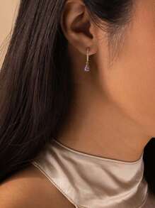 ESBERRY 1Pair Water Droplet Birthstone Drop Earrings For Women S925/925 Sterling Silver 12 Month Personalized Earrings Fine Jewelry Birthday Gift - Birthstones - View 4