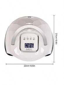 Lámpara de curado con luz de uñas, lámpara de curado, lámpara de cocción de pegamento para esmalte de uñas para el hogar, actualización de secado rápido, luz azul, luz suave, no daña los ojos, secador de lámpara LED, lámpara de horneado, inducción infrarroja, sincronización de 3 engranajes, salón de uñas, herramientas domésticas especiales que usan inducción infrarroja de uñas, 4 niveles, cronometraje de 180 grados, sin lámpara de curado de uñas de ángulo muerto, - Blanco - Ver 7