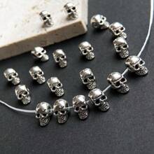 10pcs/Pack Halloween Style Zinc Alloy Street Hip Hop Rock Skull Beads For DIY Bracelets, Puzzle Beads And Jewelry Making, Unisex