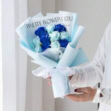 1PC Kunstmatig Bloemenboeket Bevat 11 Kunstrozen, Bloemen Inpakpapier, 33cmx22cm Onsterfelijke Zeepbloemen, Geschikt Als Verjaardags- Of Jubileumcadeaus Voor Moeder, Beste Vrienden, Moederdag Valentijnsdag Cadeaus, Bruiloft Souvenirs En Festivals Feest Thuis Tafeldecoratie Cadeaus, Verjaardags- Of Feestcadeau Voor Vrouwen, Valentijnsdag, Cadeau