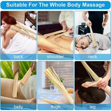 1PC Bamboo Massage Sticks,Bamboo Therapy Massage Body Tool For Relax Muscles - Apricot - View 3