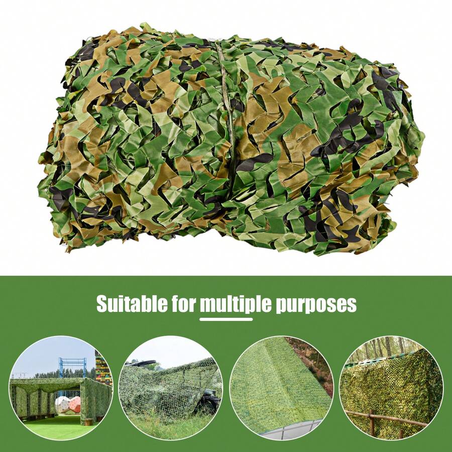 YUNRUX Camouflage Net - 4x6m Sun - Privacy Screen For Garden, Camping And Outdoor Activities | Perfect For Hunting, Parties, Bars And Decoration - 綠色 - 查看 1
