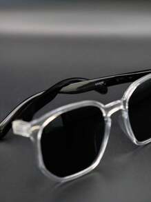 Men Fashion Glasses - Transparent and Black Crystal - View 8
