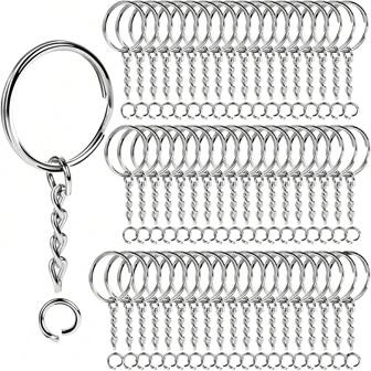 100pcs Keychain Making Kit - Complete Set Includes 50 Keychains And 50 Jump Rings