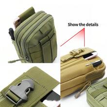 1入組多功能戰術腰包，適用於軍迷、戶外騎行和徒步旅行，具有電話袋、腰帶夾，適用於男性和建築工人 - 彩色 - 查看 5