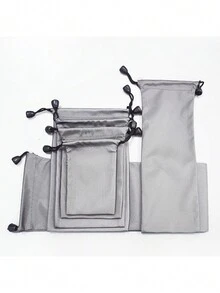 1/2/3 Túi Bảo Quản Mềm Màu Trơn Cho Sạc Dự Phòng USB Bộ Sạc Túi Mềm Dành Cho Pin Ngoài Powerbank Gậy Chụp Hình Di Động Tai Nghe Ngân Hàng Điện Túi Lưu Trữ Ổ Cứng USB Để Đi Du Lịch Đi Ra Ngoài - Màu xám đen - Xem 4