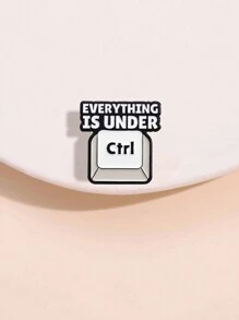 1pc Keyboard Ctrl Symbol Shaped Cartoon Brooch Pin, Suitable For Men And Women Daily Wear - Letter - View 7