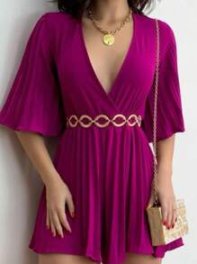 Women Jumpsuits - 玫瑰紅 - 查看 1