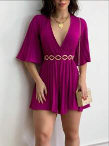 Women Jumpsuits - 玫瑰紅 - 查看 2