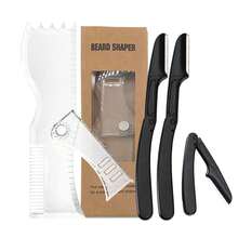 Adjustable Beard Shaper Comb With Three Eyebrow Shaping Razors, Rotatable Beard Shaping Ruler With Three Eyebrow Shaping Razors Set, Multifunctional Beard Shaping Comb And Eyebrow Trimmer Set, Adjustable Beard Shaping Tool For Contouring, Multifunctional Beard Shaper Set - Clear - View 8