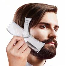 Adjustable Beard Shaper Comb With Three Eyebrow Shaping Razors, Rotatable Beard Shaping Ruler With Three Eyebrow Shaping Razors Set, Multifunctional Beard Shaping Comb And Eyebrow Trimmer Set, Adjustable Beard Shaping Tool For Contouring, Multifunctional Beard Shaper Set - Clear - View 4