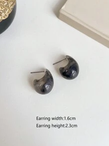 1 đôi Bông tai Hoop hình giọt nước kiểu dáng đơn giản hợp thời trang - Hoa tai - Xem 28