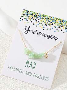 1 件手工制作的天然岩石诞生石吊坠项链，形状和颜色随机，适合女性的创意生日礼物 - A5634 - 查看 20